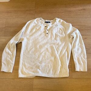 Banana Republic Organic Cotton Cream Waffle Knit Top